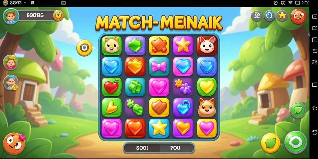Screenshot gameplay seru dari 8G8G dengan grafis match-3 yang menarik.