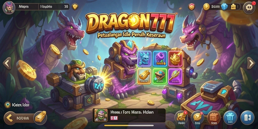 Screenshot DRAGON777 menampilkan aksi pertarungan naga yang mendebarkan.