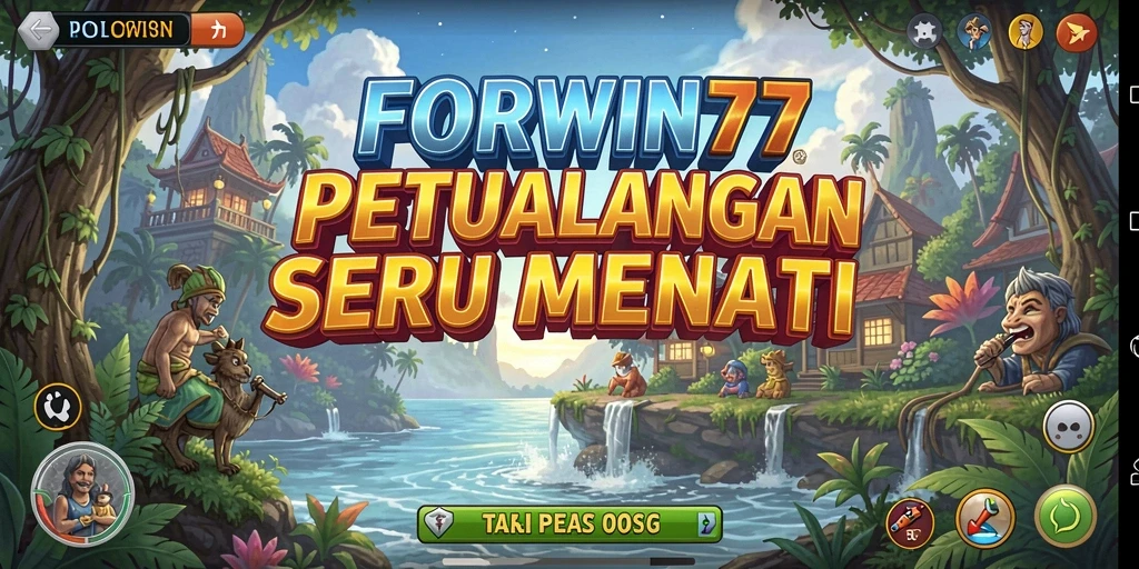 Tangkapan layar dari gameplay seru FORWIN77 dengan latar belakang petualangan yang menakjubkan.