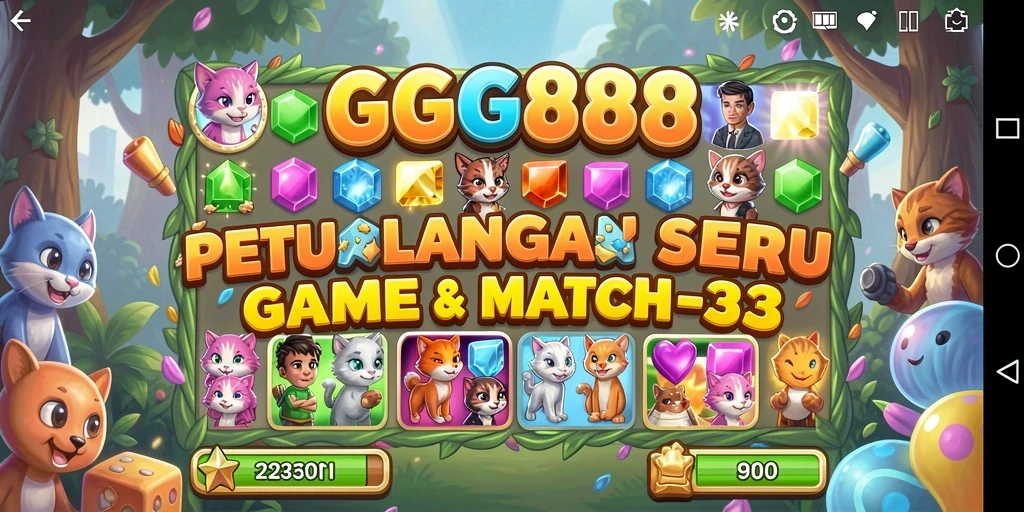 Tampilan gameplay GGG888 yang penuh warna dan menantang.