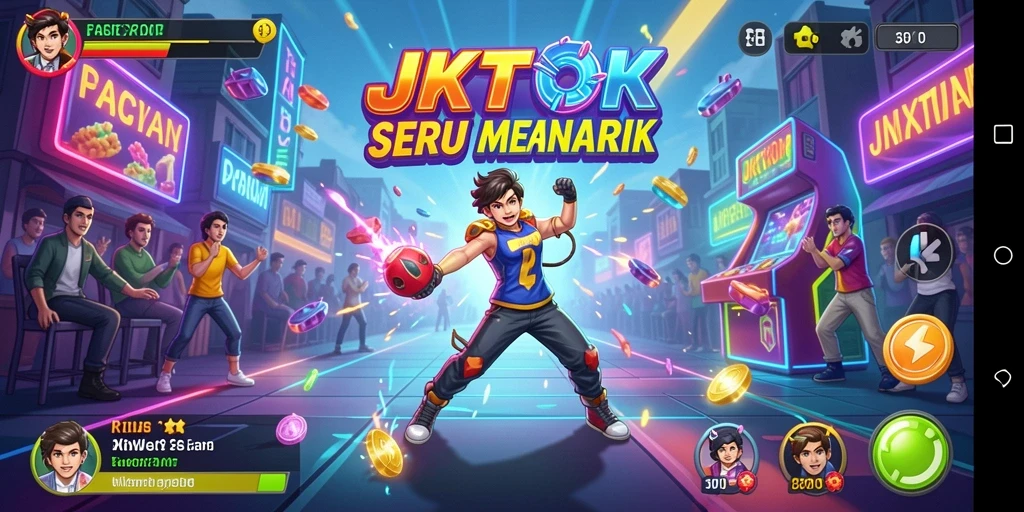 Tampilan gameplay JKTOK yang menampilkan keseruan arcade.