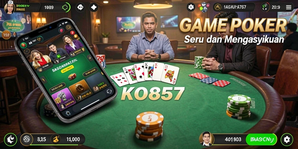 Tampilan menarik dari gameplay Poker di KO857.