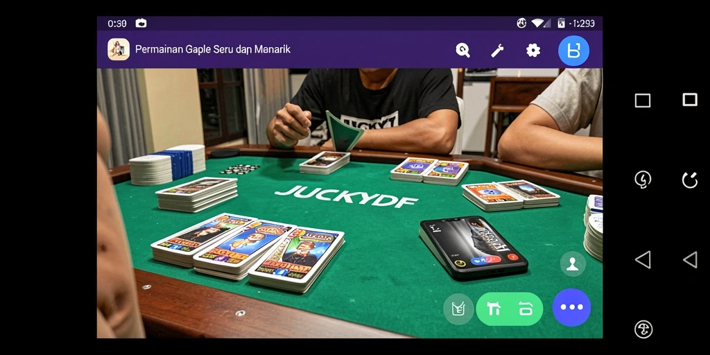 Tampilan menarik dari LUCKYDF yang menunjukkan aksi gameplay Gaple.