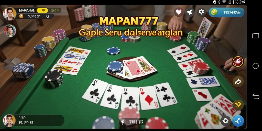 Screenshot gameplay MAPAN777 yang menampilkan aksi seru dalam permainan Gaple.