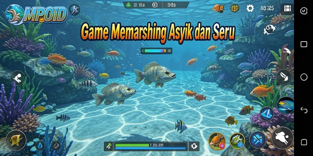 Screenshot gameplay MPOID menampilkan pengalaman memancing yang menarik dan menantang.