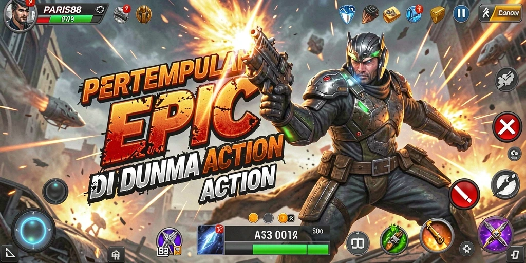 Tampilan menarik dalam gameplay Action PARIS88.