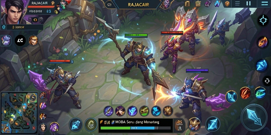 Tampilan gameplay menarik dari RAJACAIR saat pertarungan tim.