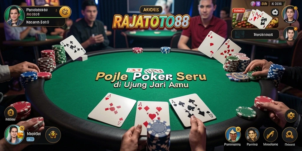 Screenshot gameplay RAJATOTO88 yang menunjukkan aksi seru permainan Poker.
