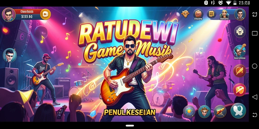 Screenshot gameplay RATUDEWI yang menampilkan aksi musik seru.