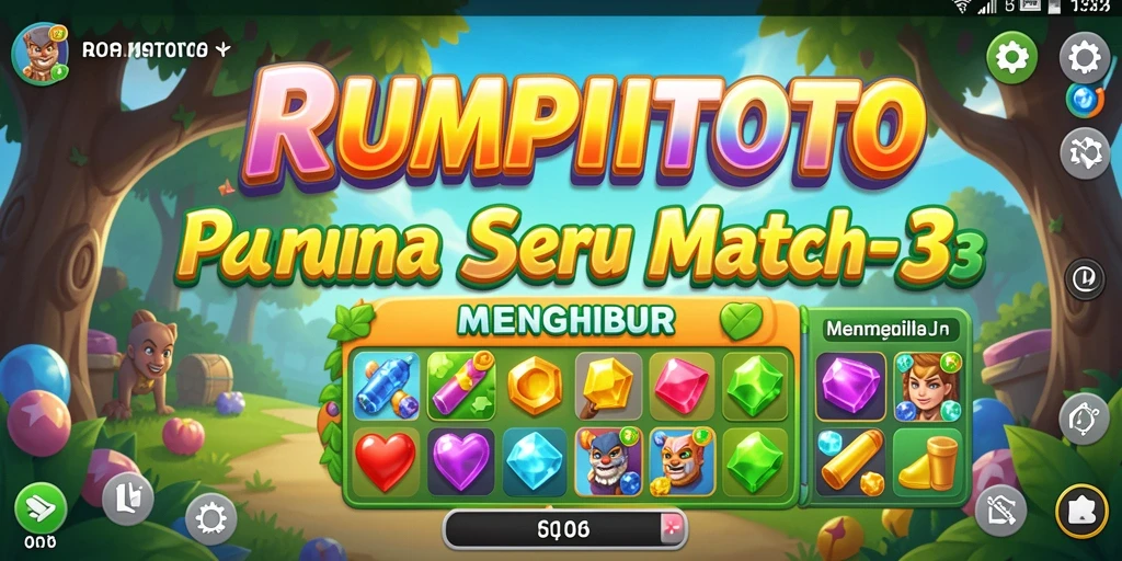 Tampilan gameplay RUMPITOTO yang penuh warna dan seru.