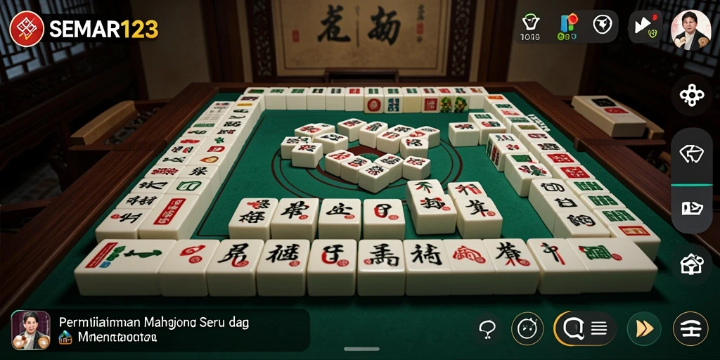 Tampilan gameplay Mahjong yang menarik di SEMAR123.