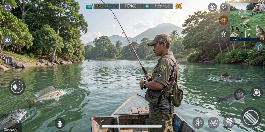 Gameplay menarik dari TKP188 menunjukkan momen memancing yang mendebarkan.