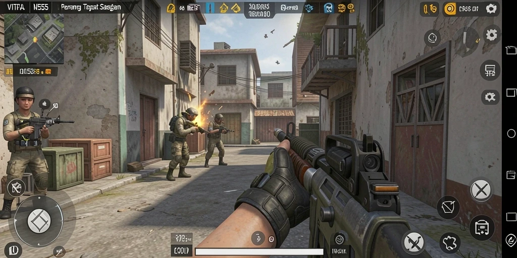 Tampilan gameplay VITA555 yang intens dan mendebarkan.